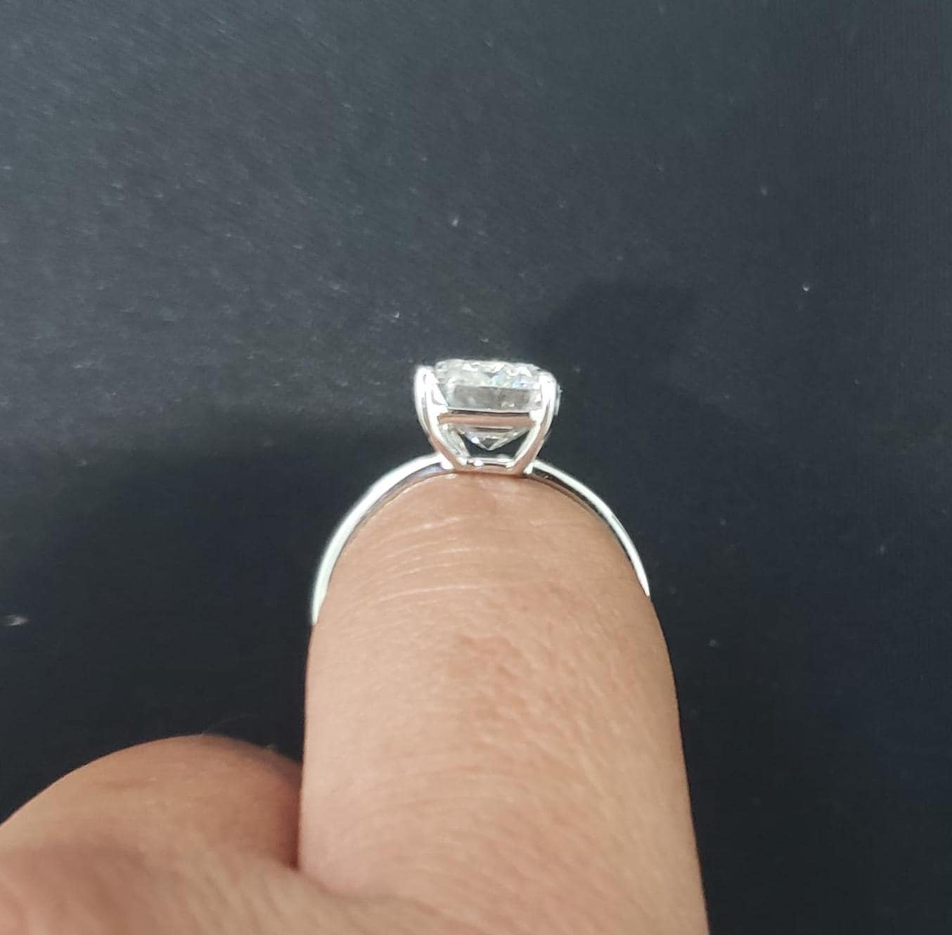 5.50ct Emerald Lab Diamond Solitaire Engagement Ring | IGI Certified | Platinum Setting