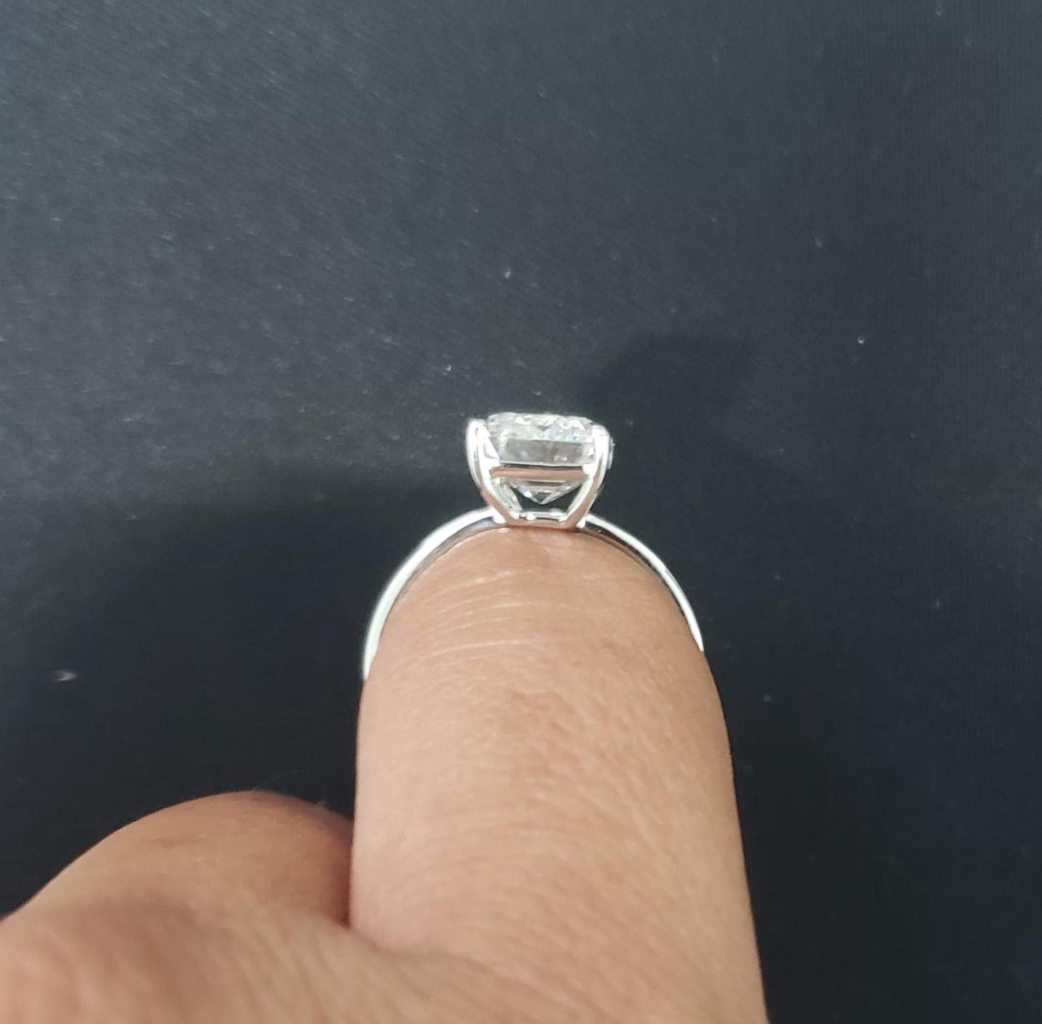 5.50ct Emerald Lab Diamond Solitaire Engagement Ring | IGI Certified | Platinum Setting