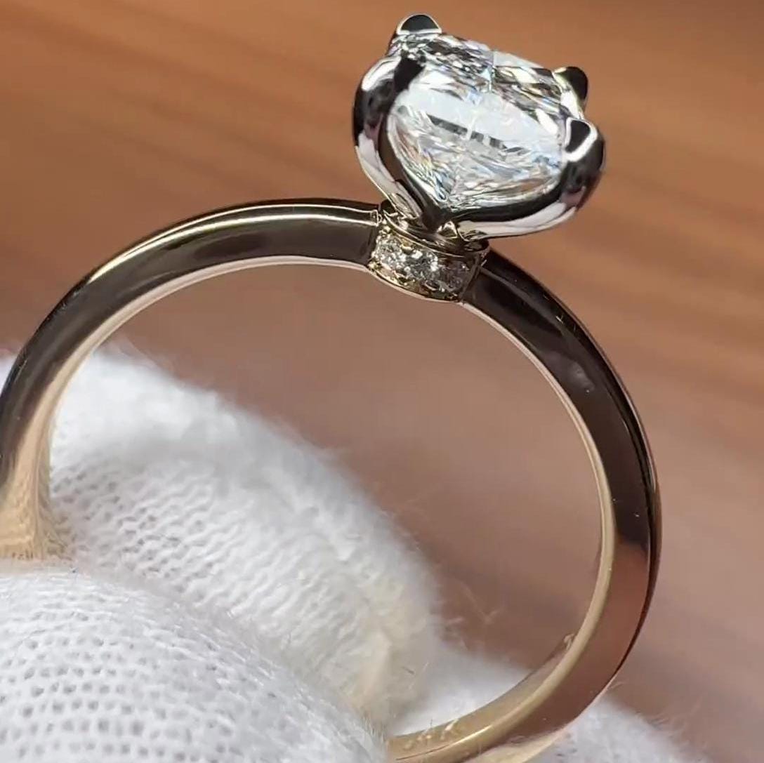 5.10ct Radiant Lab Grown Diamond Engagement Ring | Hidden Halo | IGI Certified