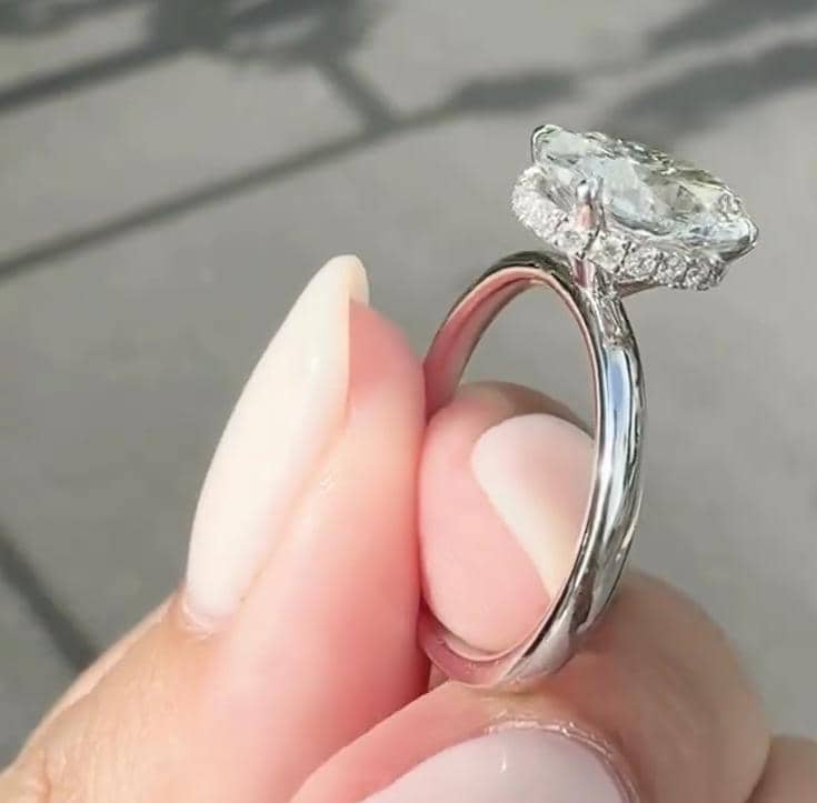 2.20tcw Oval Lab Diamond Engagement Ring | Hidden Halo Setting | IGI Certified | Custom Gold