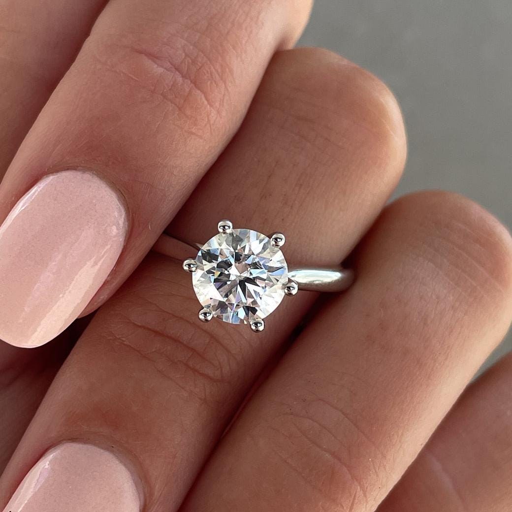 2.00ct Round Lab Diamond Cathedral Solitaire Ring | 6-Claw Setting | IGI Certified