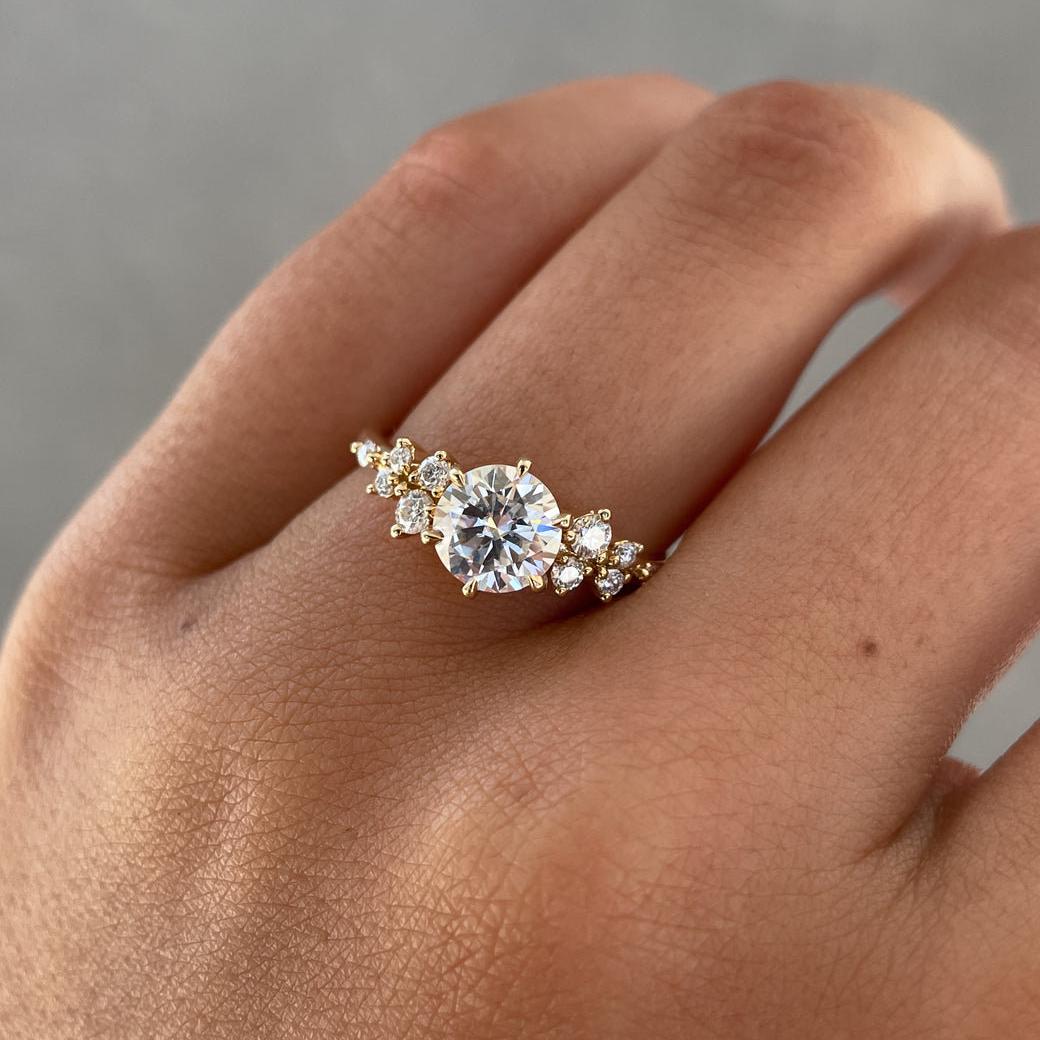 Round 2.24tcw Lab Grown Diamond, Three Stone Diamond Solitaire Engagement ring