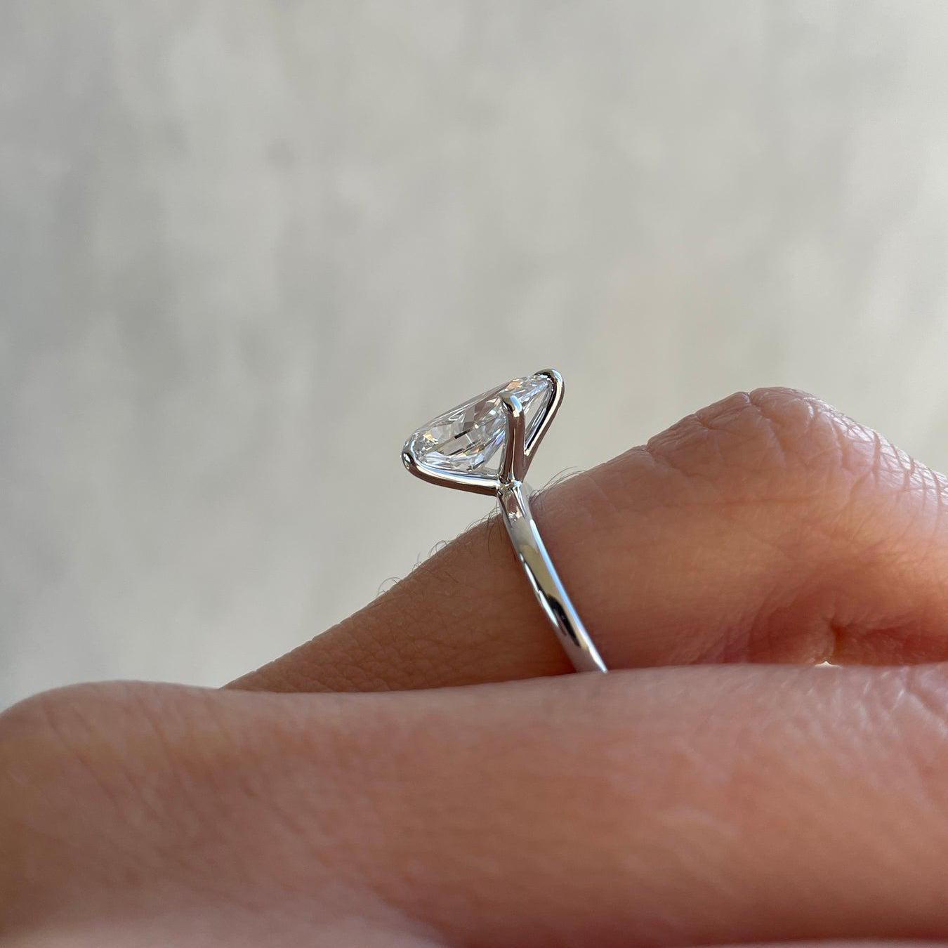 2.50ct Pear Lab Grown Diamond Solitaire Engagement Ring | IGI Certified | Ethical & Elegant