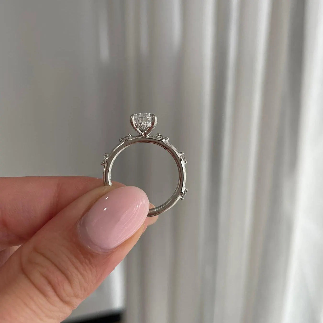 2.80tcw Pear Lab Grown Diamond Side Stone Engagement Ring | 2.50ct Center | IGI Certified