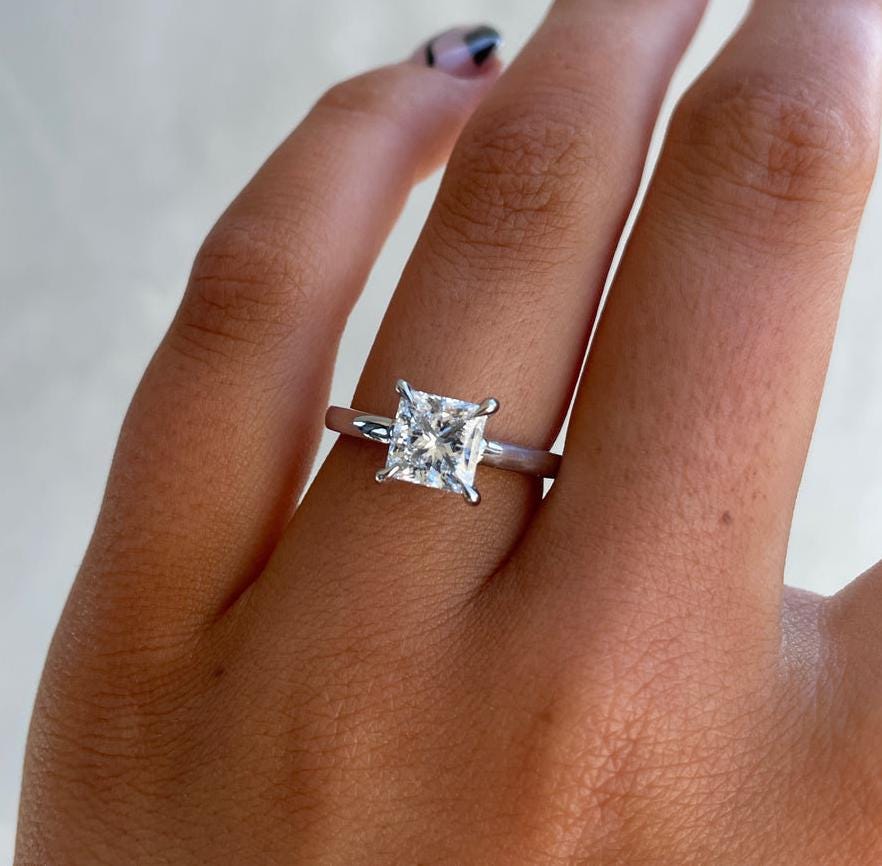 1.50ct Princess Lab Grown Diamond Solitaire Engagement Ring | IGI Certified | White Gold