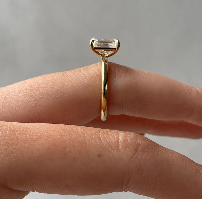 Emerald 2.00ct Lab Diamond Solitaire Engagement Ring | IGI Certified | Yellow or White Gold