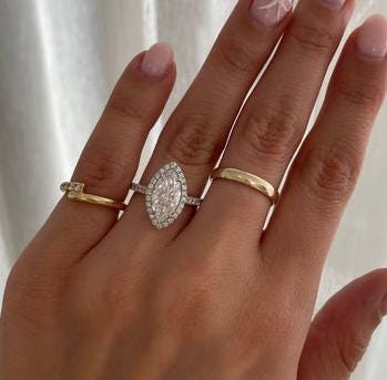 2.50tcw Marquise Lab Grown Diamond Engagement Ring | Halo | IGI Certified | D-E-F Color | Custom Gold