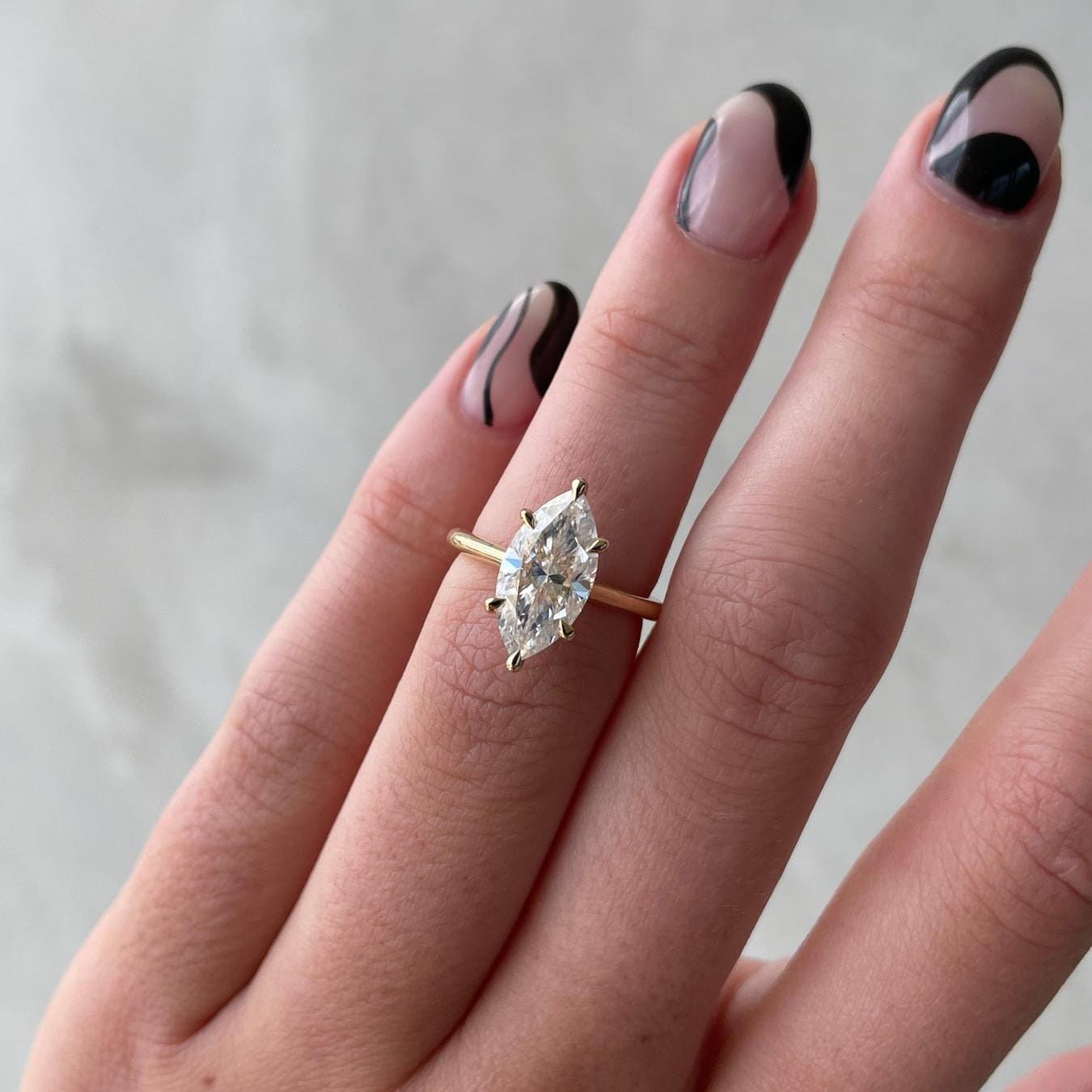 2.20ct Marquise Lab Grown Diamond Solitaire Ring | 6 Claw Setting | IGI Certified