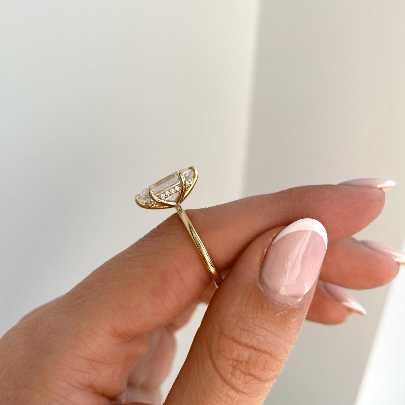 2.60tcw Hexagon Lab Diamond Engagement Ring | Hidden Halo | IGI Certified | DEF VVS | Custom Gold