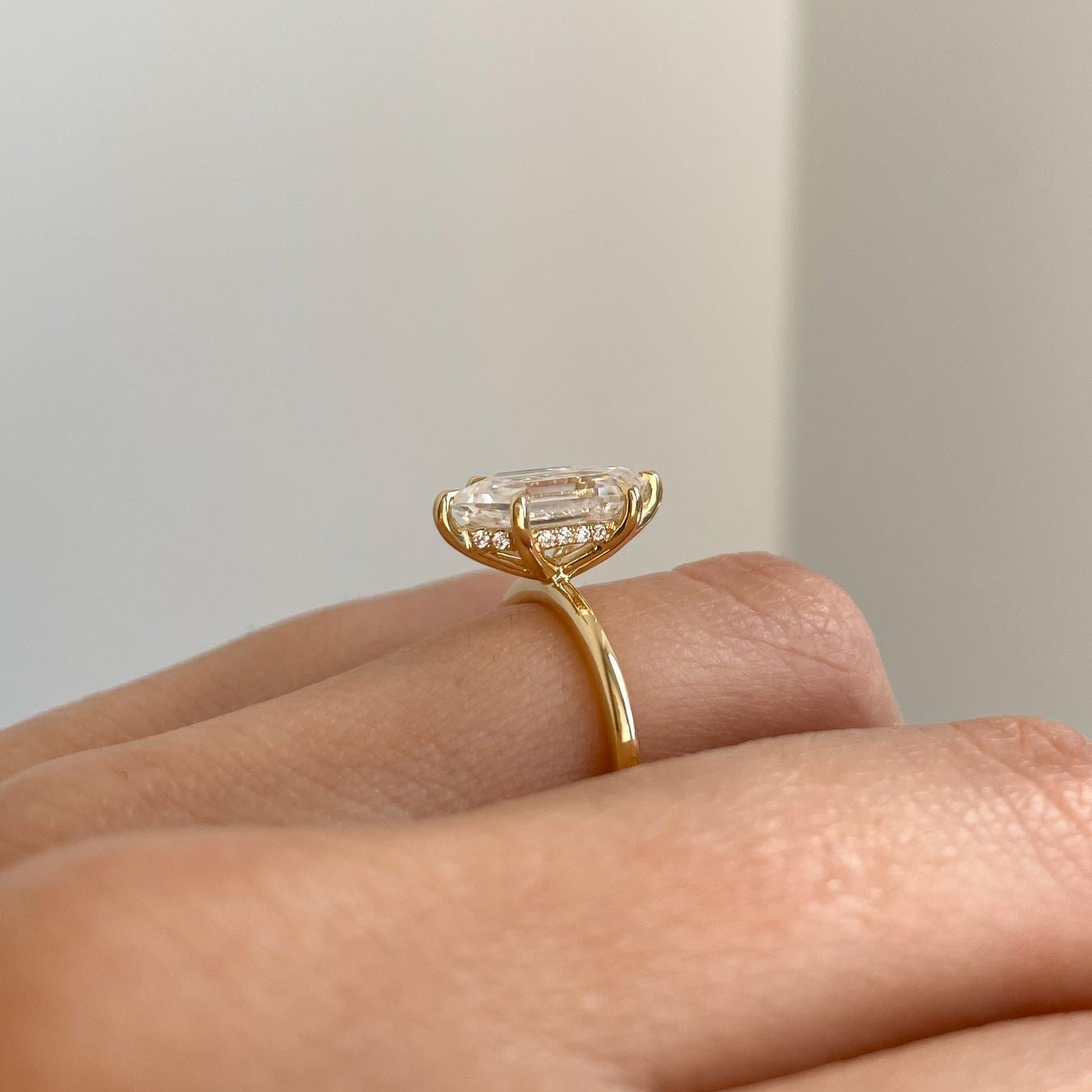 2.60tcw Hexagon Lab Diamond Engagement Ring | Hidden Halo | IGI Certified | DEF VVS | Custom Gold