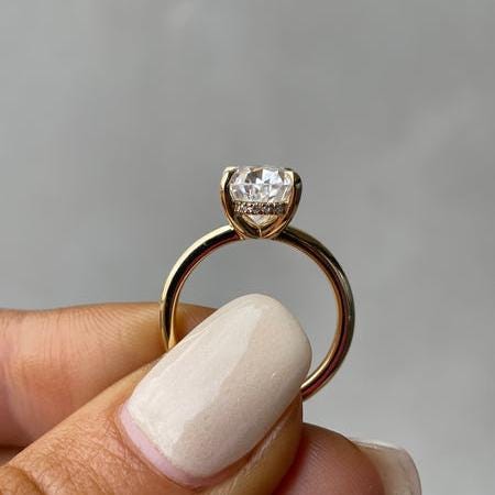 2.30tcw Pear Lab Grown Diamond Hidden Halo Engagement Ring | IGI Certified | Yellow Gold