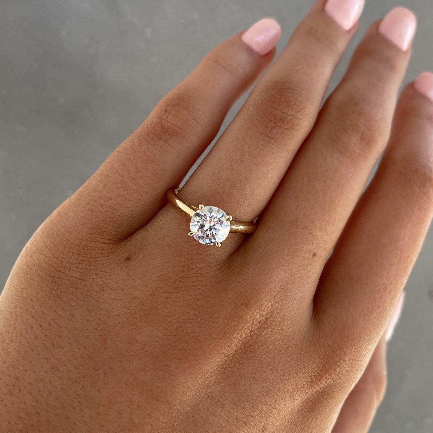 3.10ct Round Lab Grown Diamond Engagement Ring | IGI Certified | Custom Gold & Platinum