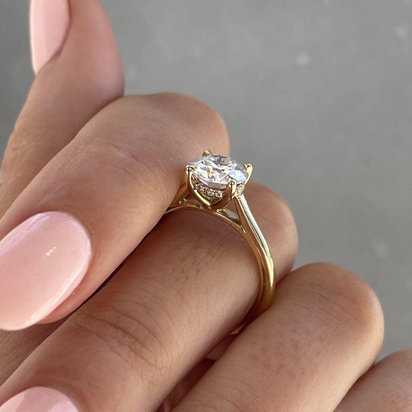 3.10ct Round Lab Grown Diamond Engagement Ring | IGI Certified | Custom Gold & Platinum