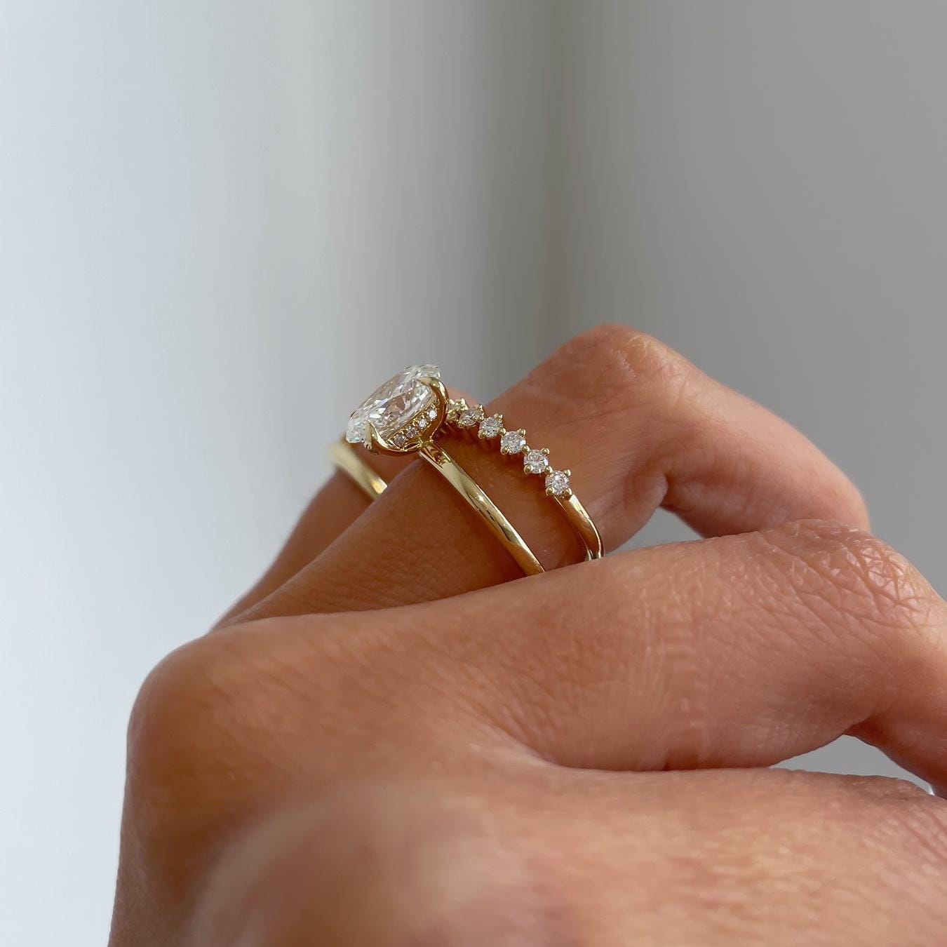 2.80tcw Oval Lab Grown Diamond Engagement Ring | Double Band Solitaire | IGI Certified