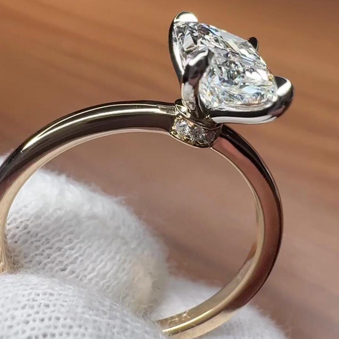 5.10ct Radiant Lab Grown Diamond Engagement Ring | Hidden Halo | IGI Certified