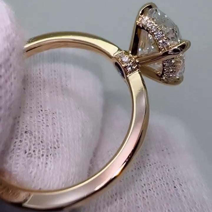 2.70tcw Oval Lab Grown Diamond Engagement Ring | Hidden Halo | IGI Certified | White Gold