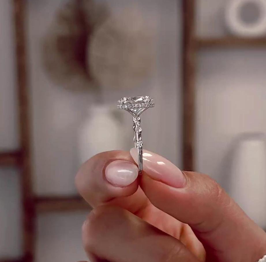 2.30tcw Oval Lab-Grown Diamond Ring | Hidden Halo Engagement | IGI Certified
