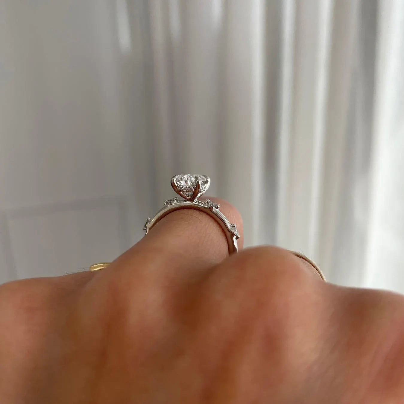 2.80tcw Pear Lab Grown Diamond Side Stone Engagement Ring | 2.50ct Center | IGI Certified