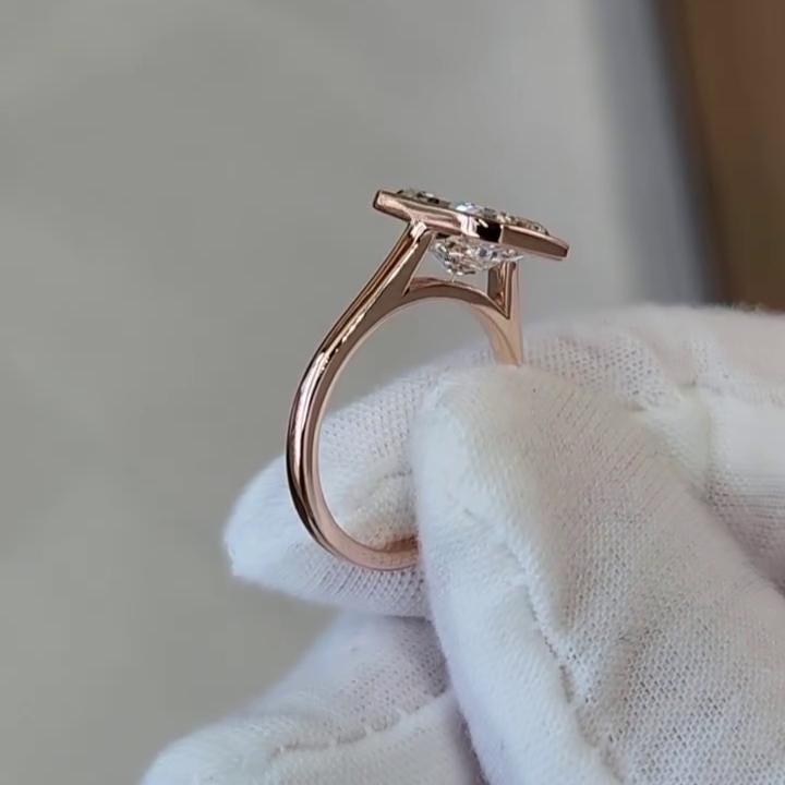 Radiant 3.00ct Lab Diamond Bezel Engagement Ring | IGI Certified | White Gold