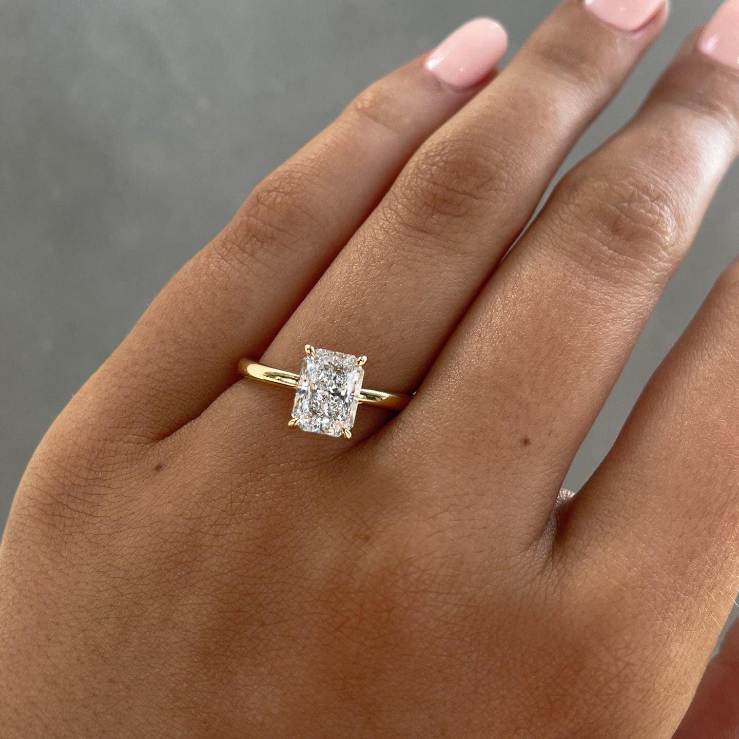 1.60tcw Pear Lab Grown Diamond Wave Band Engagement Ring | IGI Certified | Yellow Gold