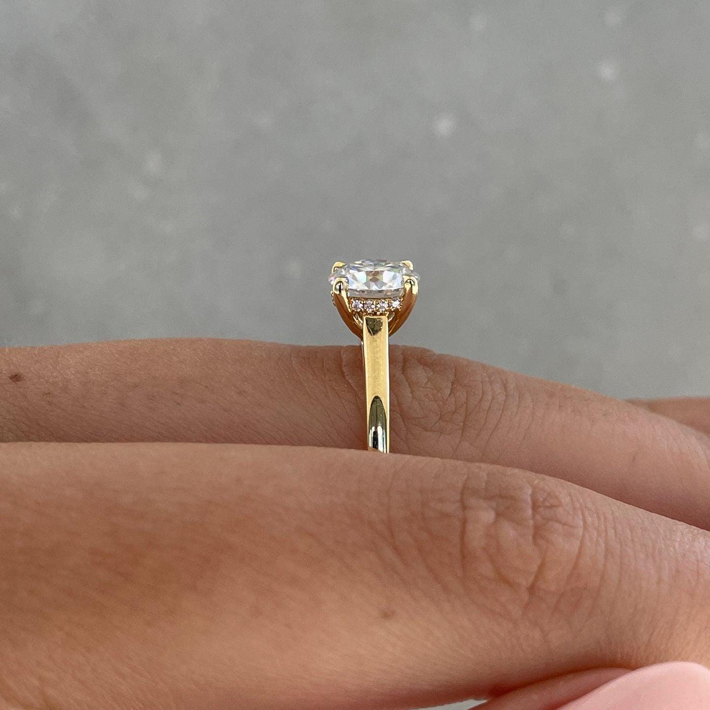 3.10ct Round Lab Grown Diamond Engagement Ring | IGI Certified | Custom Gold & Platinum