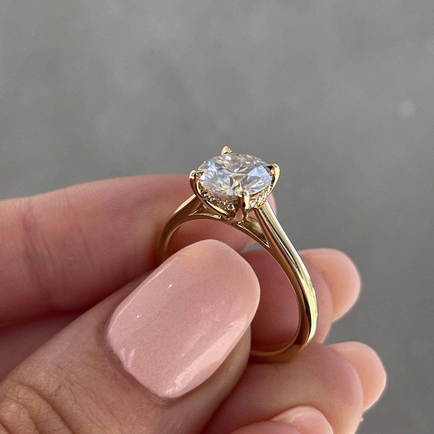 3.10ct Round Lab Grown Diamond Engagement Ring | IGI Certified | Custom Gold & Platinum