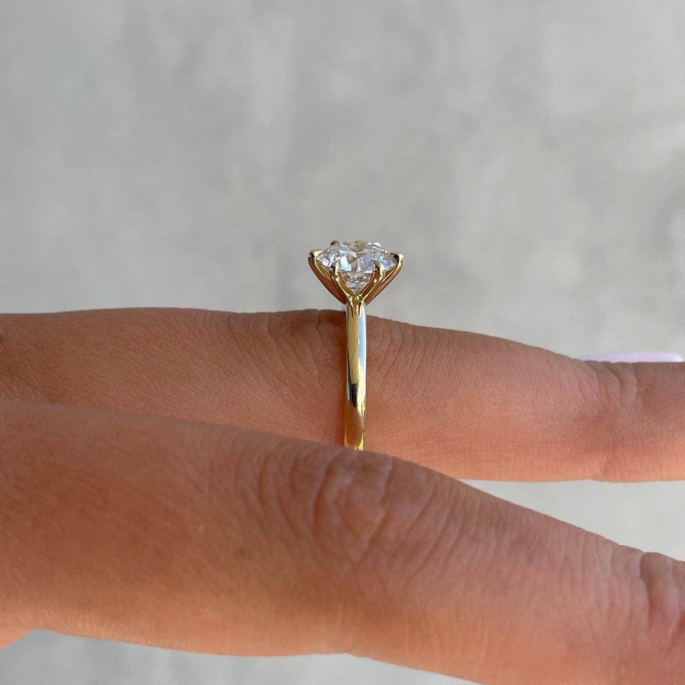 2.00ct Round Lab Diamond Six-Claw Solitaire Engagement Ring | IGI Certified | Yellow Gold