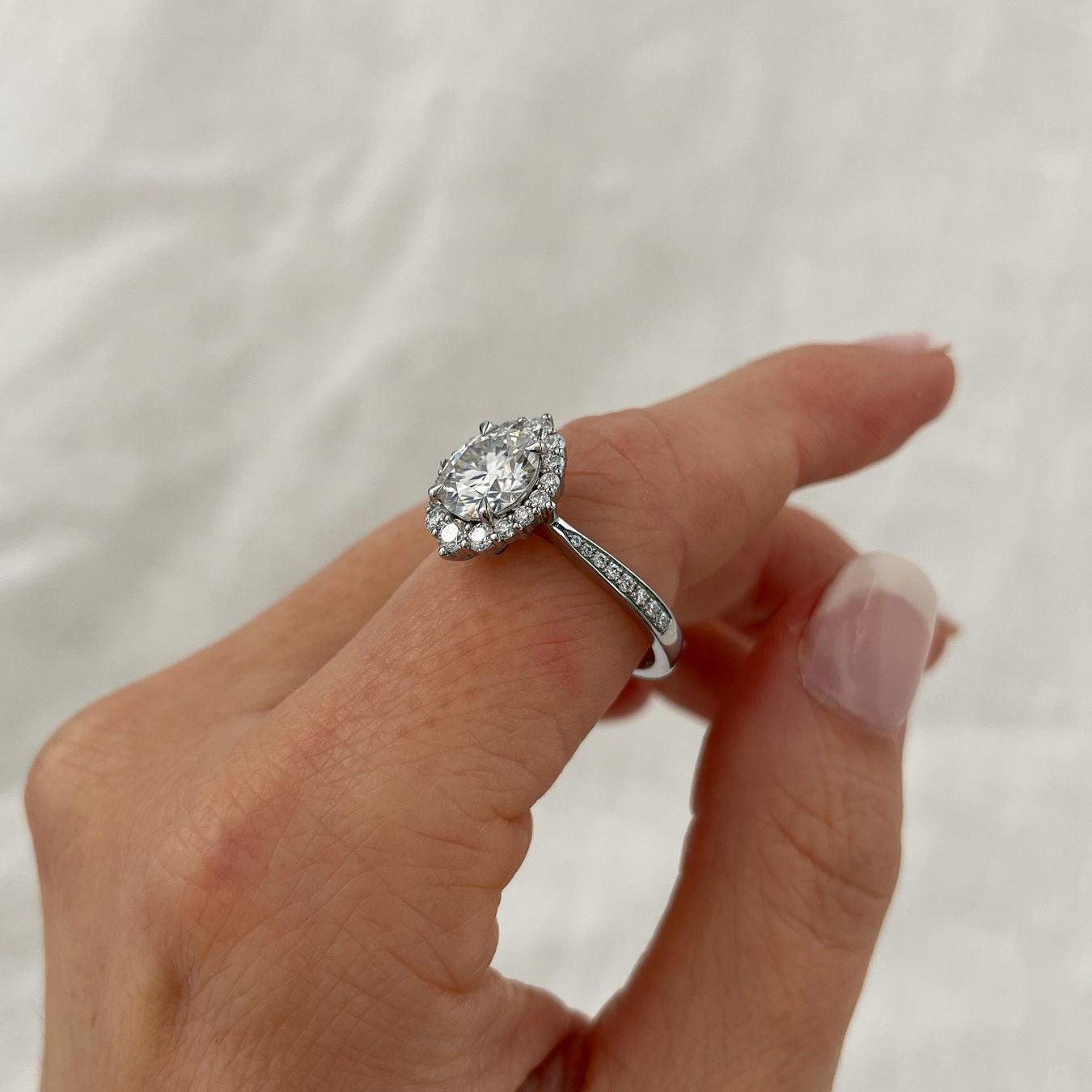 Round 2.70tcw Lab Diamond Vintage Halo Engagement Ring | IGI Certified | DEF VVS–VS