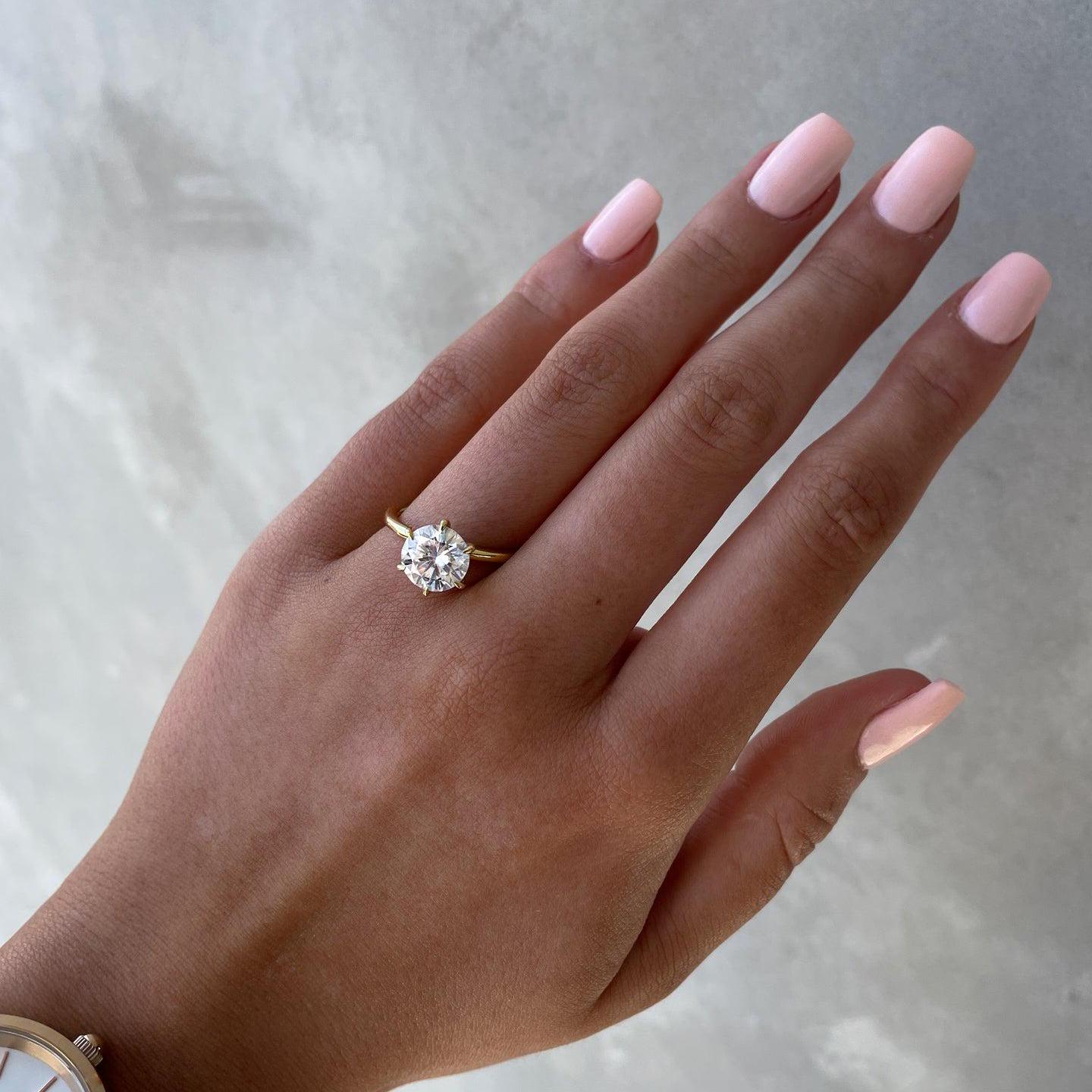 2.50ct Round Lab Grown Diamond Engagement Ring | IGI Certified | Custom Gold & Platinum