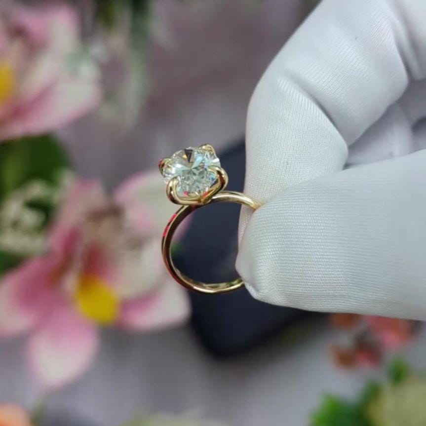 Oval 3.50ct Lab Grown Diamond Solitaire Engagement Ring, D-E-F Color, VVS-VS Clarity - IGI Certificate