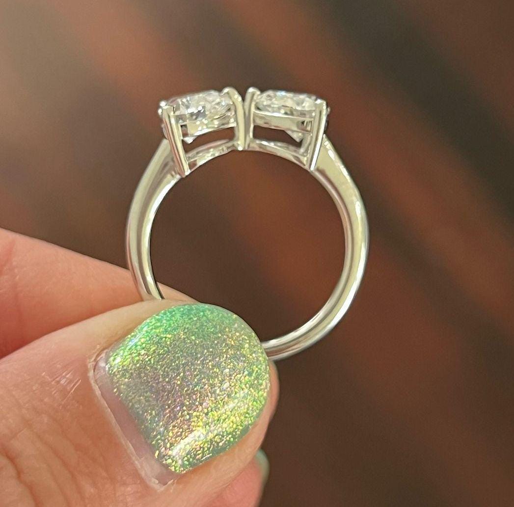 2.00tcw Heart Toi Et Moi Lab Diamond Ring | IGI Certified | DEF VVS | Ethical Engagement