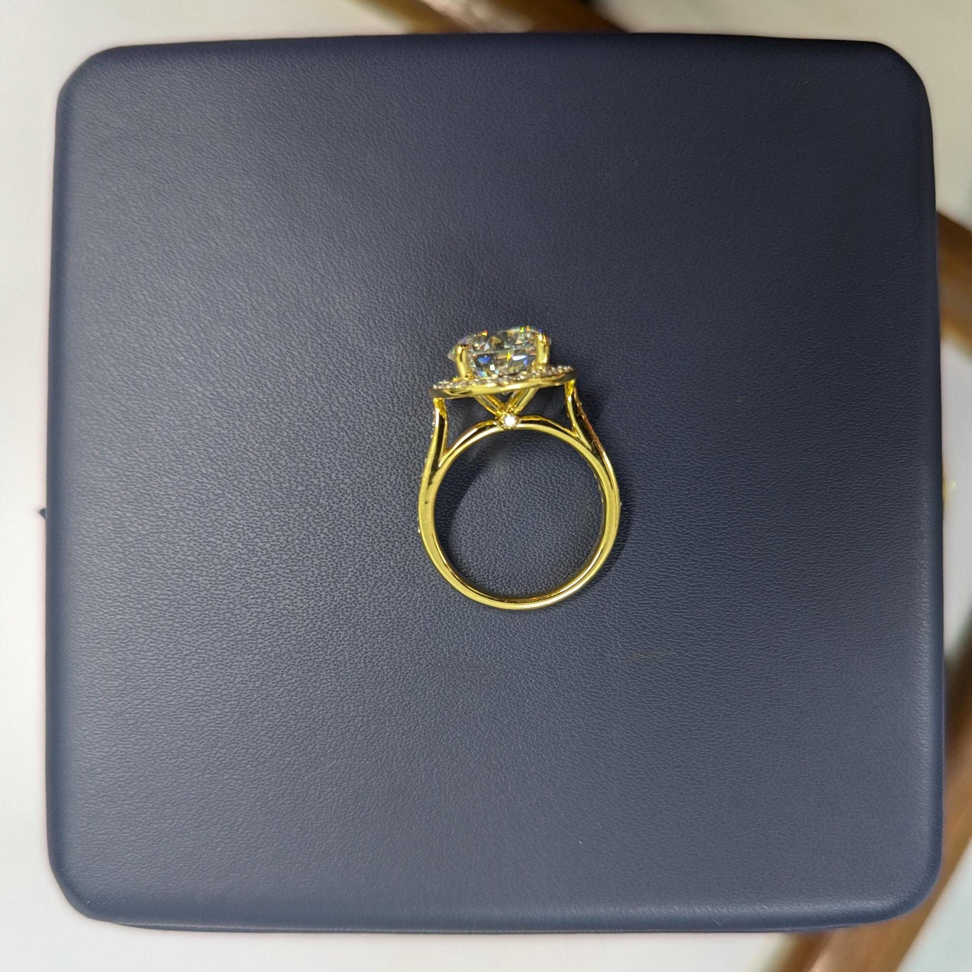 Round 3.40tcw Lab Diamond Halo Engagement Ring | DEF Color | IGI Certified | Pave Set VVS–VS