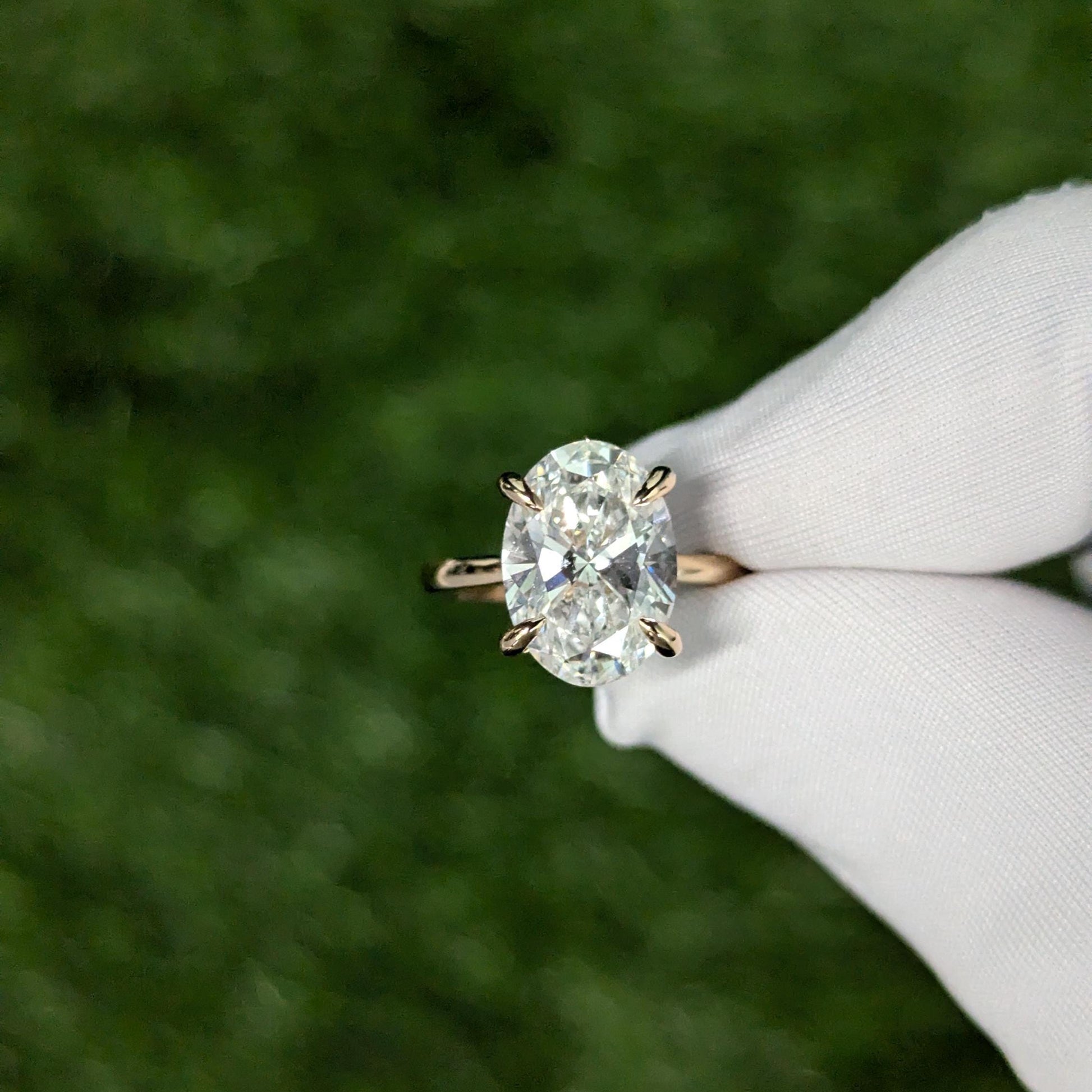 Oval 3.50ct Lab Grown Diamond Solitaire Engagement Ring, D-E-F Color, VVS-VS Clarity - IGI Certificate