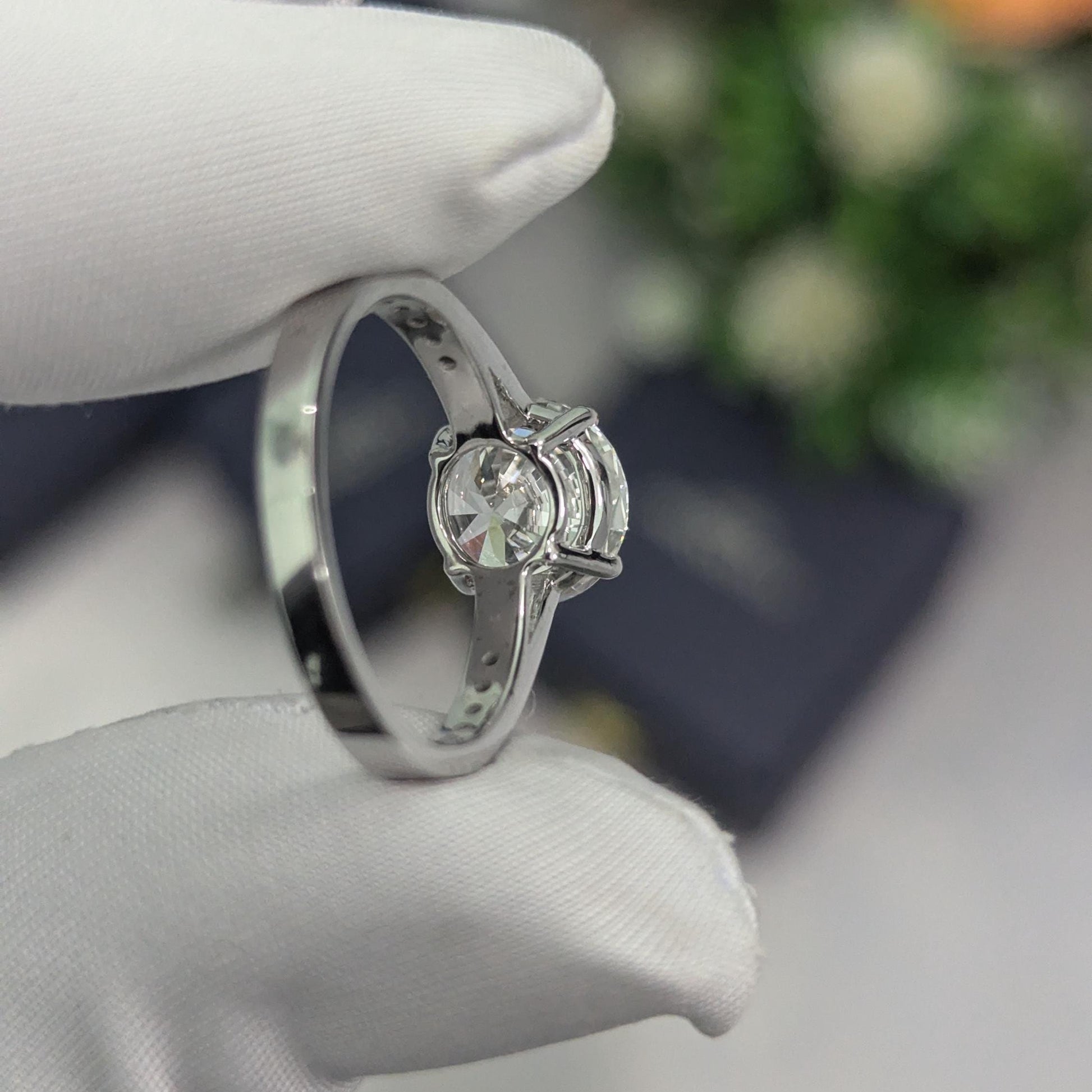 Round 3.20tcw Lab Diamond Pavé Channel Engagement Ring | IGI Certified | D-E-F VVS–VS