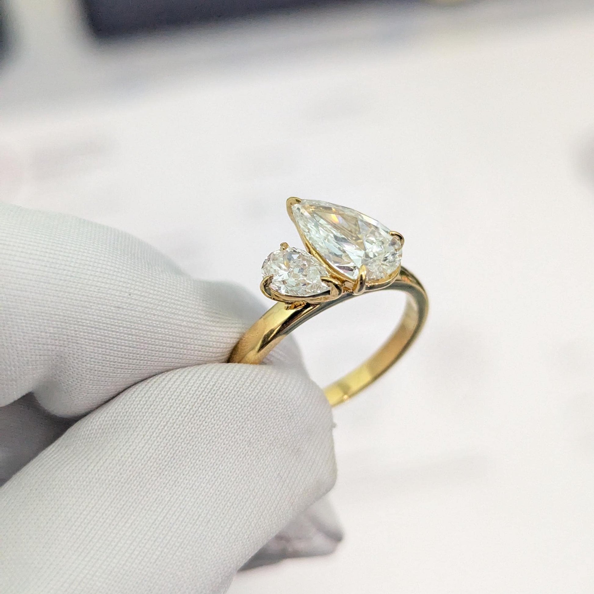 Pear 2.00ct Toi et Moi Lab Grown Diamond Engagement Ring | IGI Certified | Ethical & Elegant
