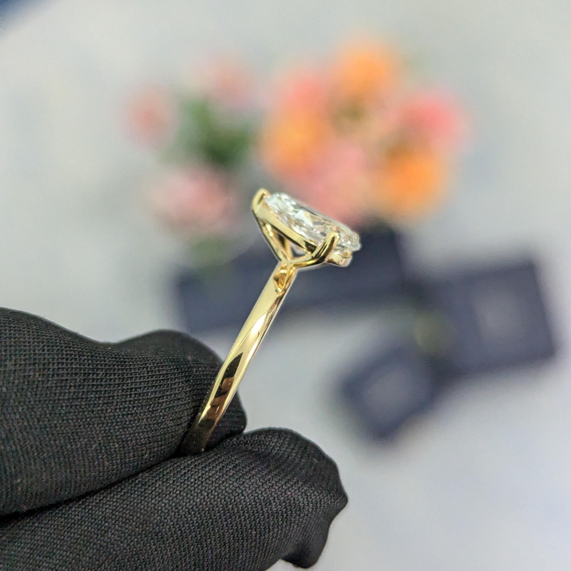 Oval And Pear 2.5tcw Lab Grown Diamond Toi et Moi Engagement Ring, EF Color, VS Clarity - IGI Certificate