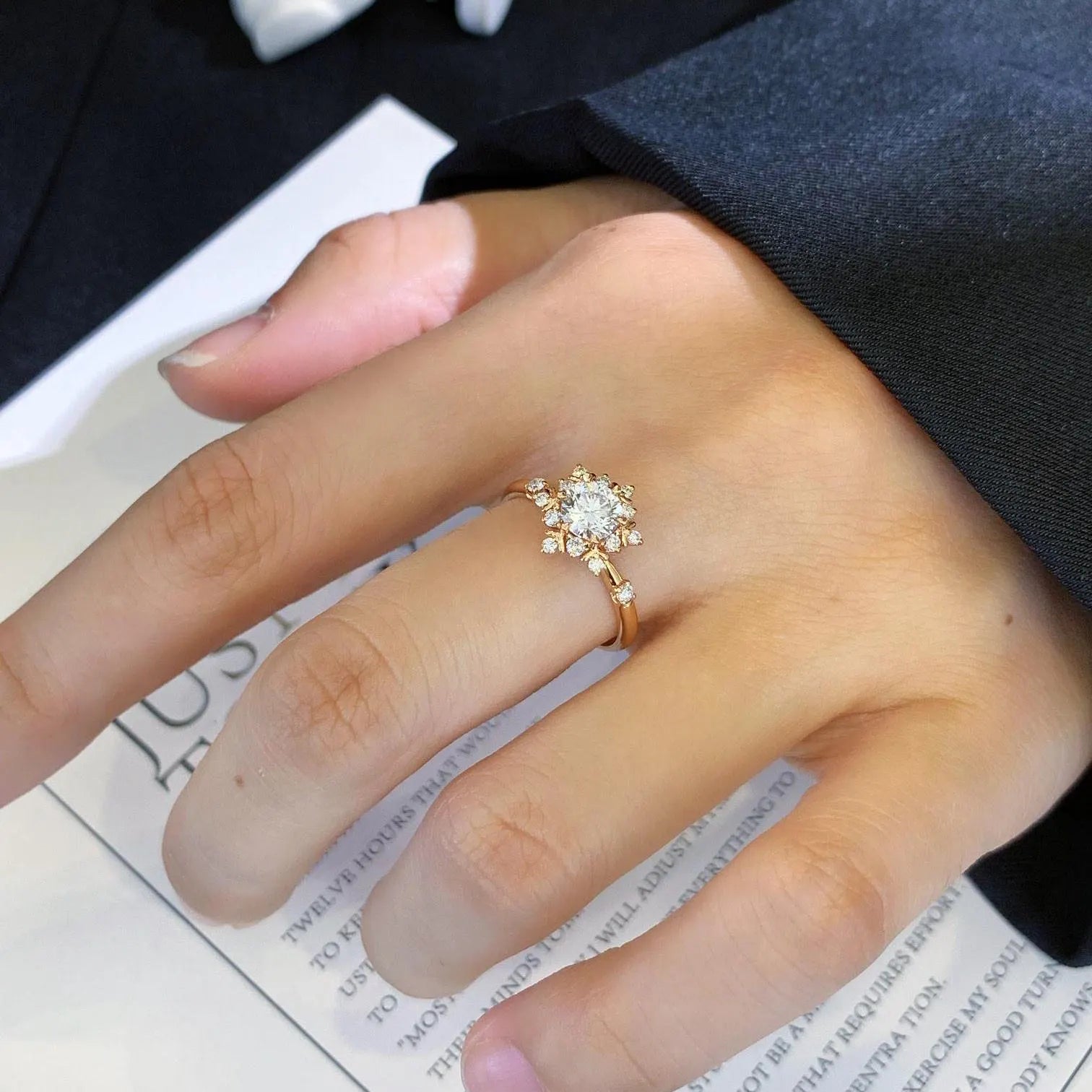 1.30tcw Round Lab Diamond Halo Engagement Ring | Vintage Yellow Gold | IGI Certified