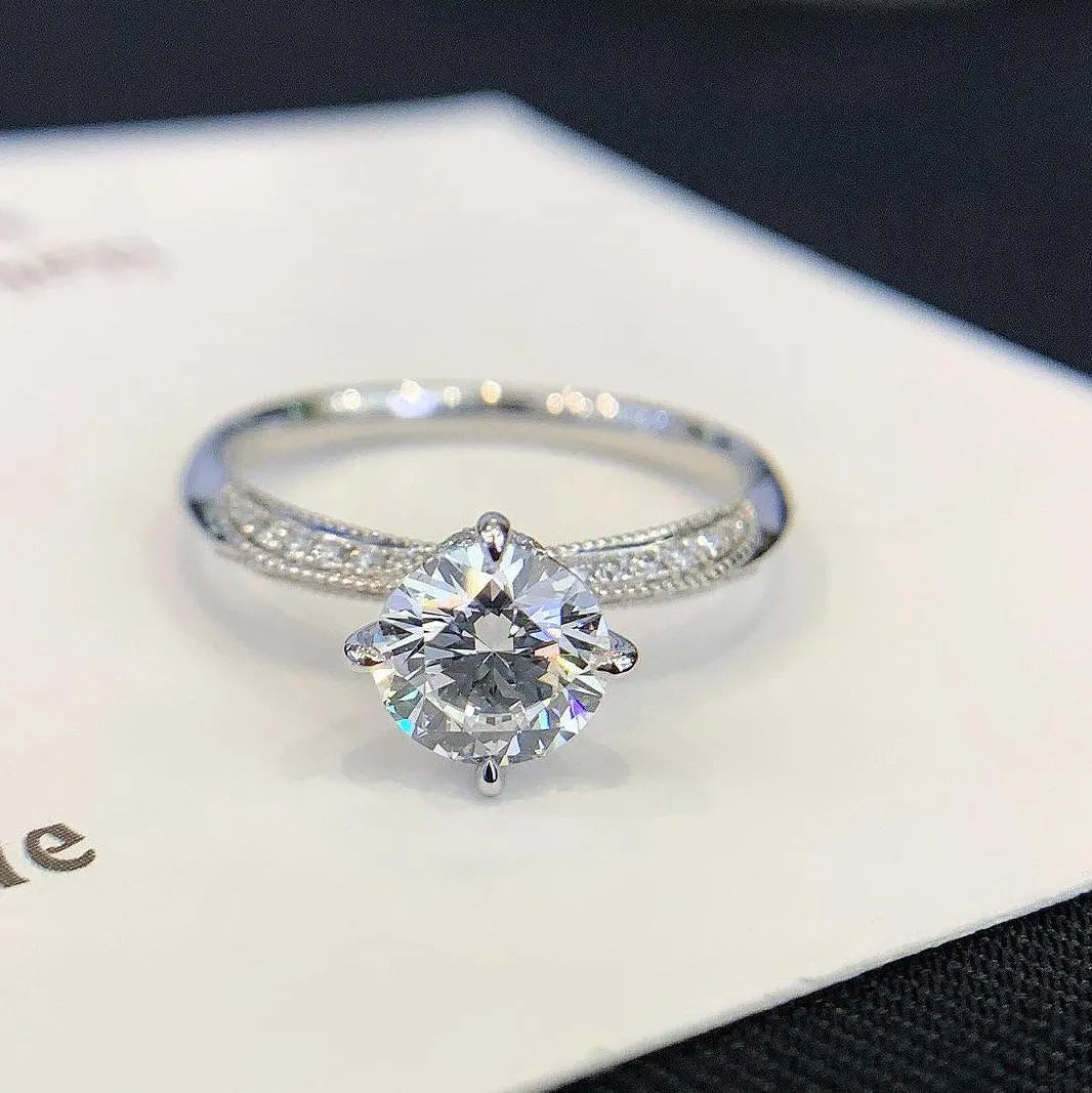 Round 1.20tcw Lab Diamond Ring | Hidden Halo & Pavé Setting | IGI Certified | White Gold