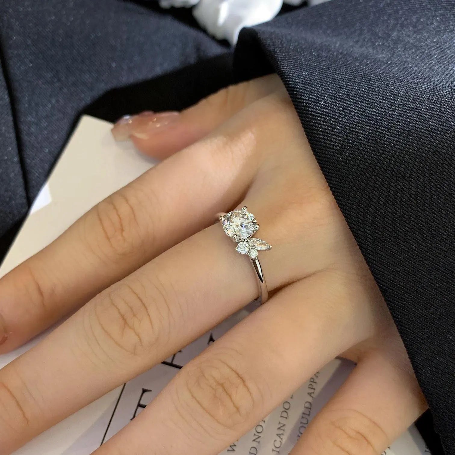 1.40tcw Round Lab Diamond Basket Pavé Engagement Ring | IGI Certified | 10k 14k 18k Gold