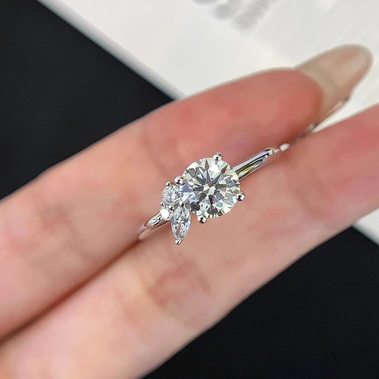 1.40tcw Round Lab Diamond Basket Pavé Engagement Ring | IGI Certified | 10k 14k 18k Gold