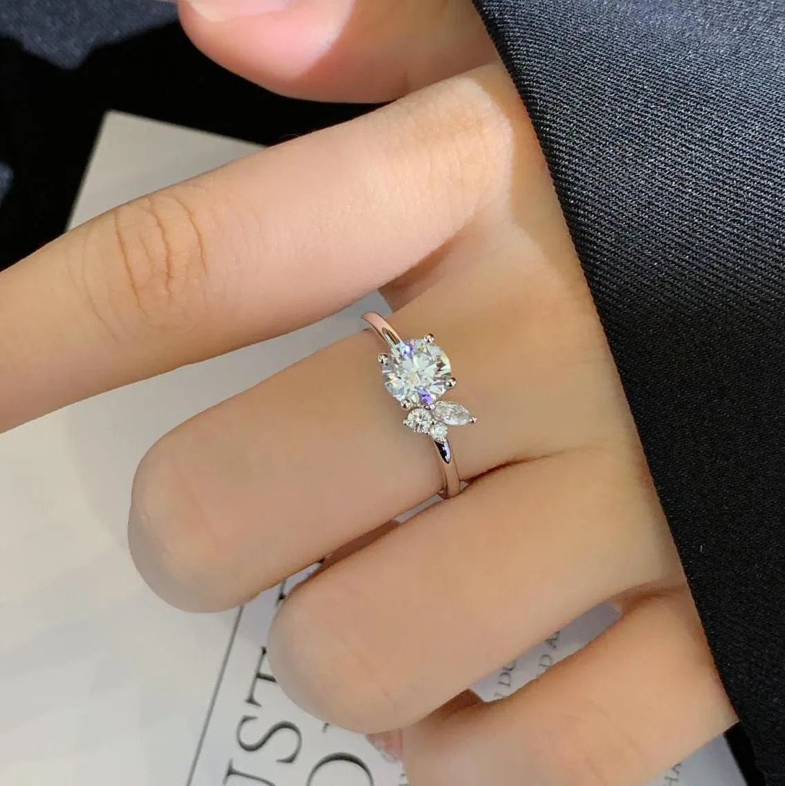 1.40tcw Round Lab Diamond Basket Pavé Engagement Ring | IGI Certified | 10k 14k 18k Gold