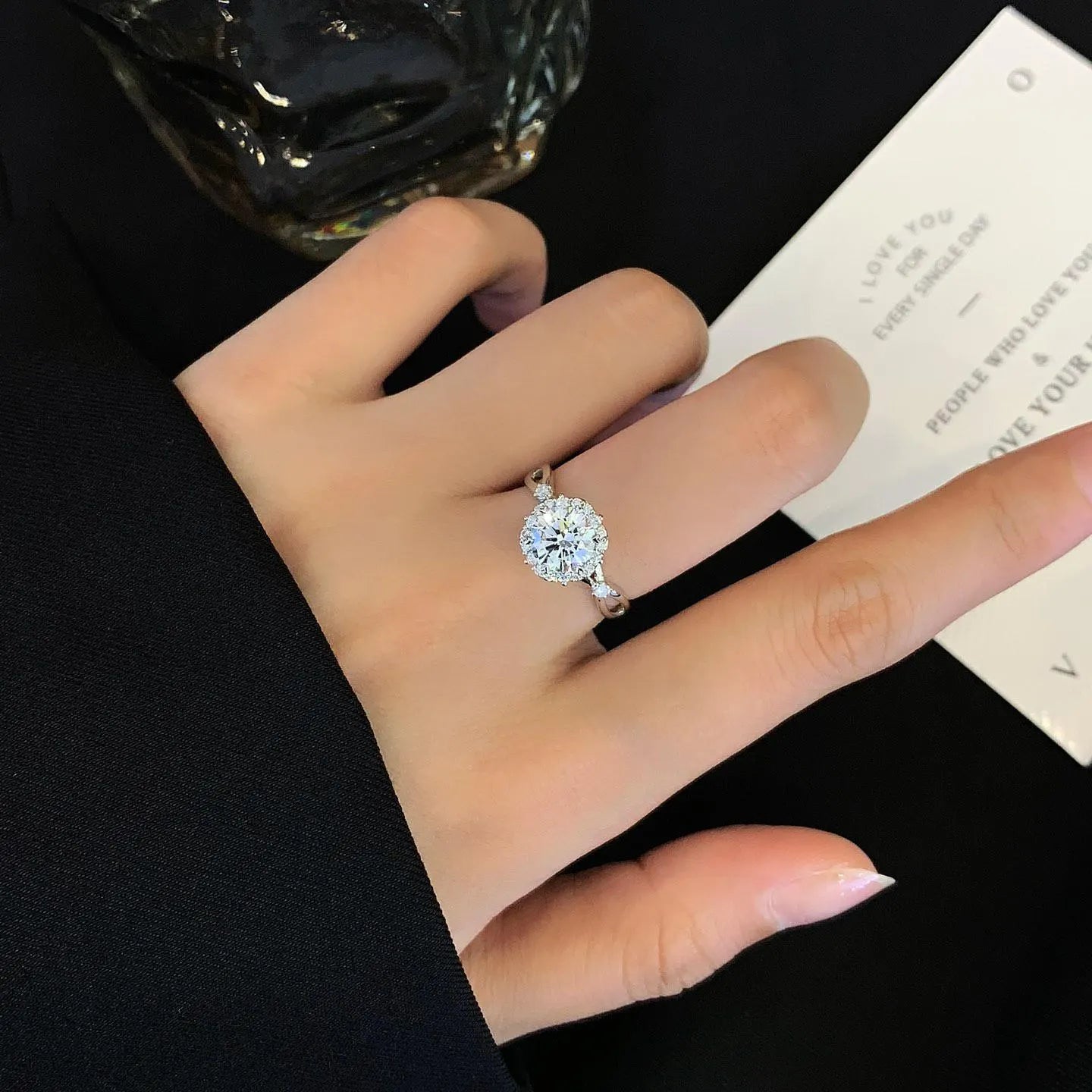 Round 1.40tcw Lab Diamond Halo Criss Cross Band Ring | IGI Certified DEF VVS–VS | Yellow Gold