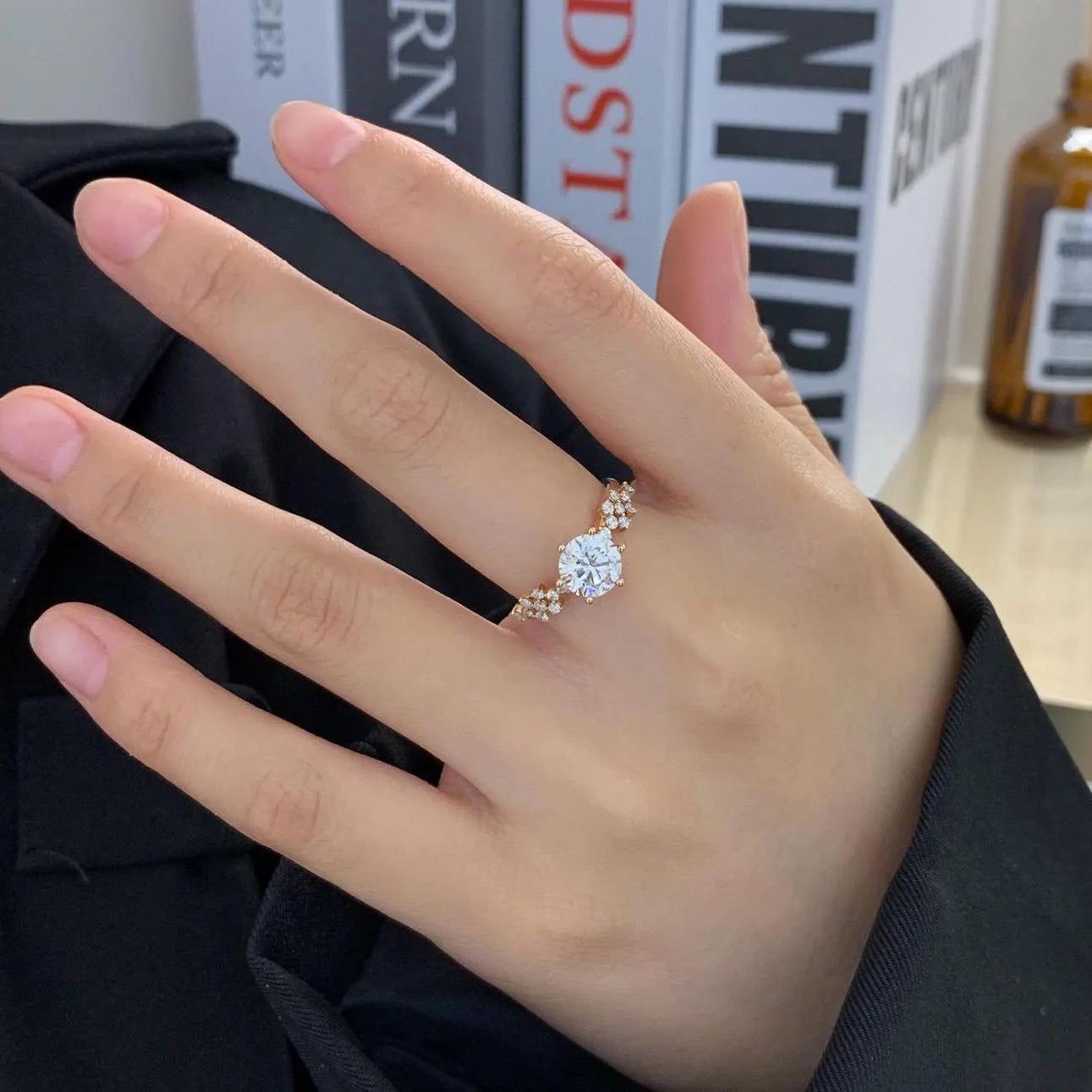 2.10tcw Round Lab Grown Diamond Pavé Solitaire Ring | 1.50ct Center | IGI Certified