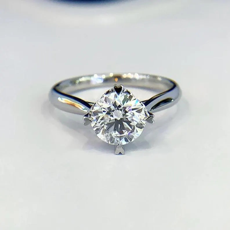 Round 1.50ct Lab Diamond Heart Prong Solitaire Ring | IGI Certified