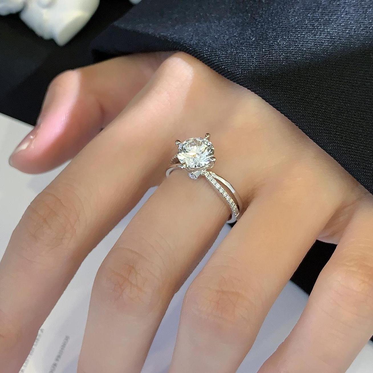 1.70tcw Round Lab Diamond Engagement Ring | Hidden Halo | Two-Tone Band | IGI Certified