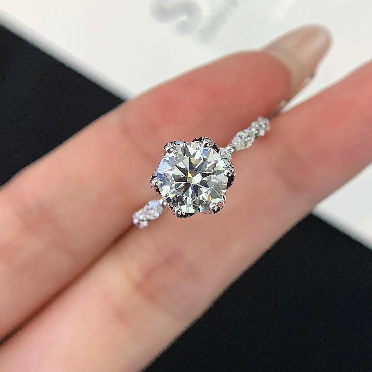 1.80tcw Round Lab-Grown Diamond Ring | Unique 6-Prong Design | IGI Certified