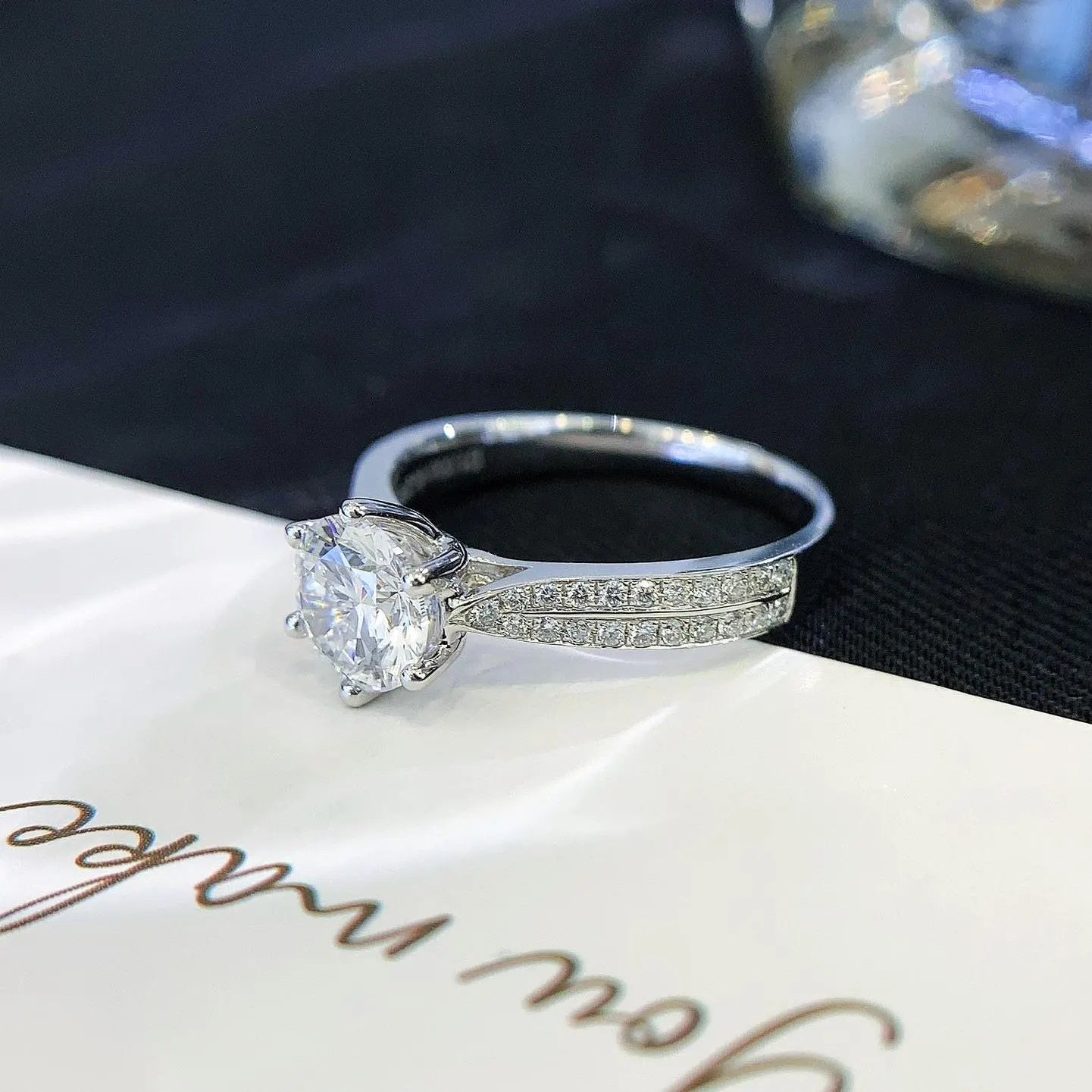 Round 1.20tcw Lab Diamond Cathedral Double Band Ring | IGI Certified