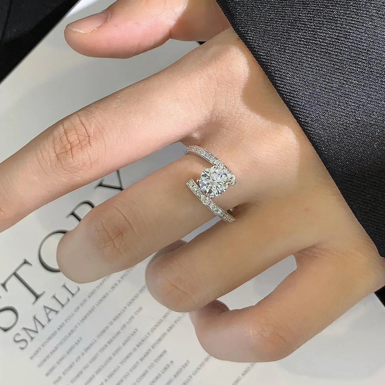 1.70tcw Round Lab Grown Diamond Bypass Solitaire Ring | 1.50ct Center | IGI Certified