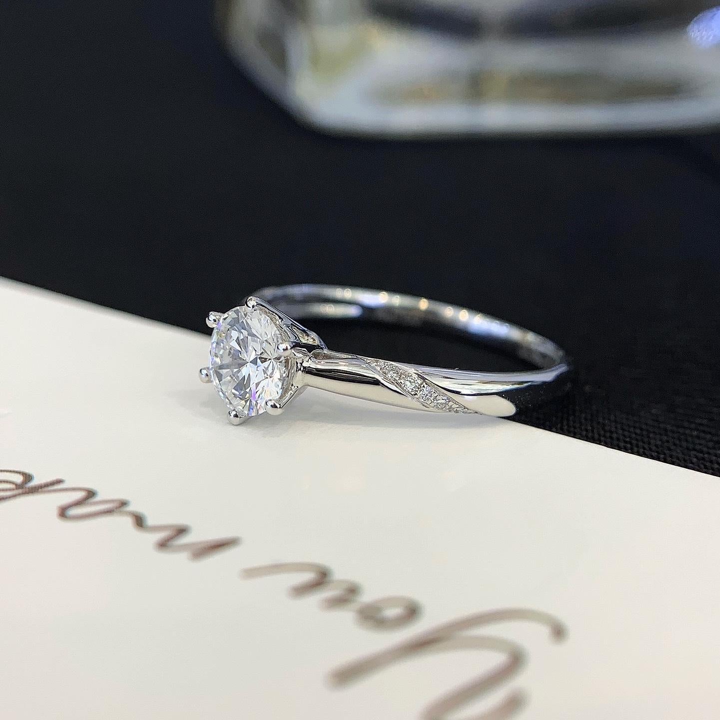 0.70tcw Round Lab Diamond Solitaire Engagement Ring | Basket Pavé | IGI Certified | Gold Options