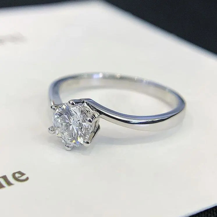 Round 0.70tcw Lab Diamond Bypass Solitaire Ring | IGI Certified | Modern Shank Design